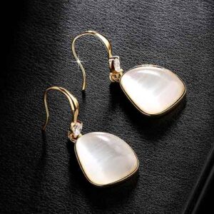 Natural Opal Drop Earrings Sterling Silver