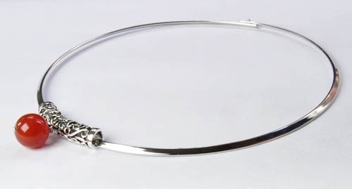Agate Silver Collar Necklace (1)