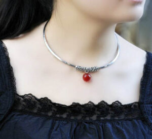 Agate Silver Collar Necklace (2)