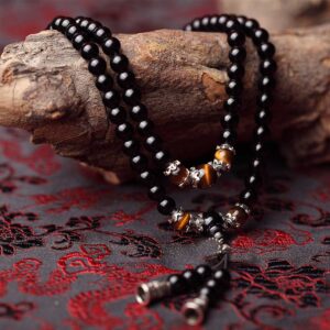 108 Mala Obsidian Stone Necklace / Bracelet