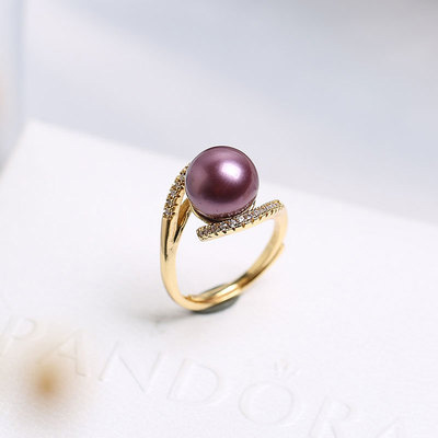 Freshwater Pearl Gold Ring S925 Sterling Silver