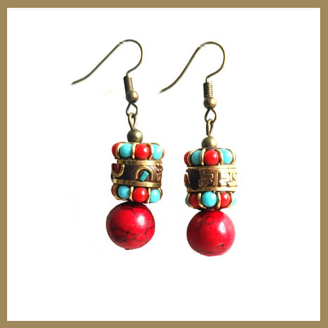 Red-Turquoise-925-Sterling-Silver-Dangle-Drop-Earrings