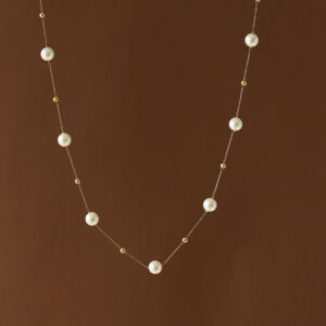 delicate pearl gold necklace 1