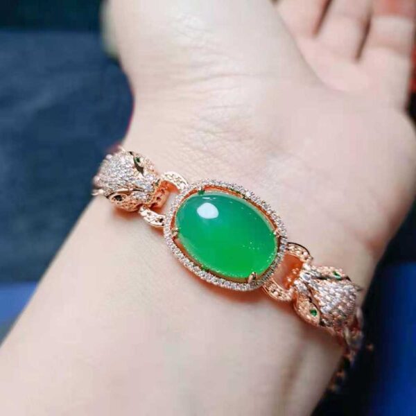 Pink-green-chalcedony-panther-bracelet-1