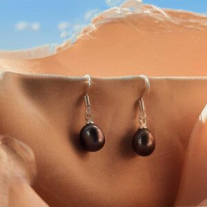 black purple overtone pearl earrings-1