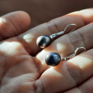 black purple overtone pearl earrings-1